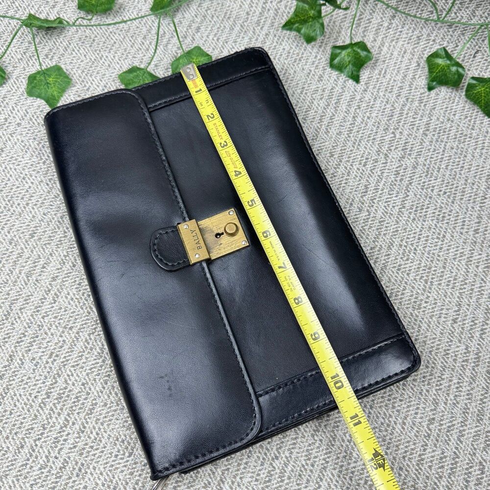 Bally Second Clutch Wristlet Bag Black Leather - Picture 9 of 9